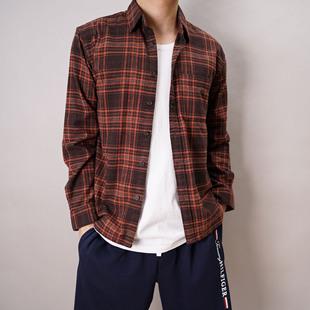 衬衫 af全棉舒适格子法兰绒长袖 现货 Fitch男新款 美国Abercrombie