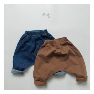 韩版 男女童休闲大PP裤 儿童牛仔大裆裤 低浪垮裤 春秋季 凹造型BI备