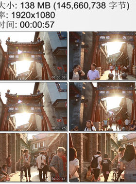 北京胡同烟袋斜街 推自行车的外国女人 高清实拍视频素材1080