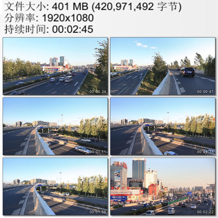 北京丰台视频 道路交通车流 高架桥立交桥铁道桥 实拍视频素材