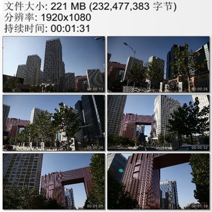 车拍北京楼群建筑实拍 高楼大厦特色建筑 高清视频素材1080