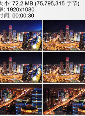 北京长安街夜景国贸大厦 延时摄影 灯火辉煌的都市 实拍视频素材