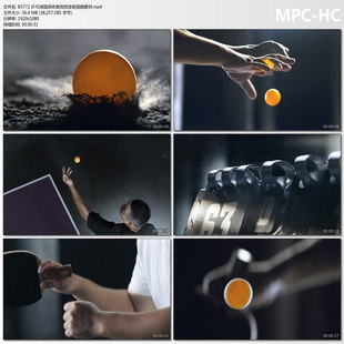 国球体育竞技乒乓球球类打球案球拍体育运动LED高清实拍视频素材