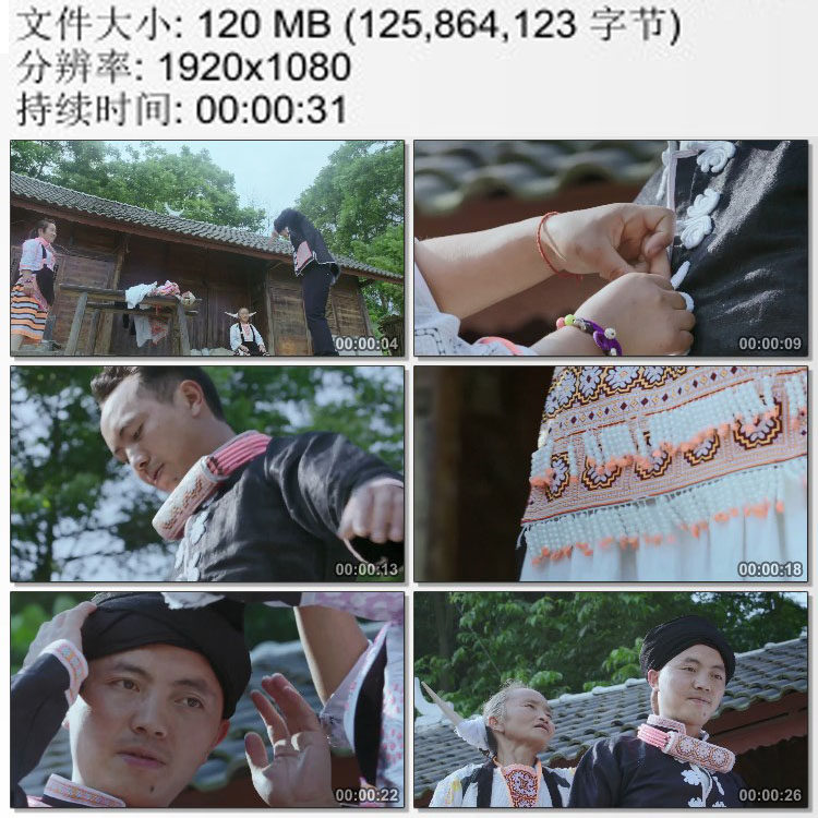 苗族男人的新衣少数民族服装 节日盛装 高清实拍视频素材