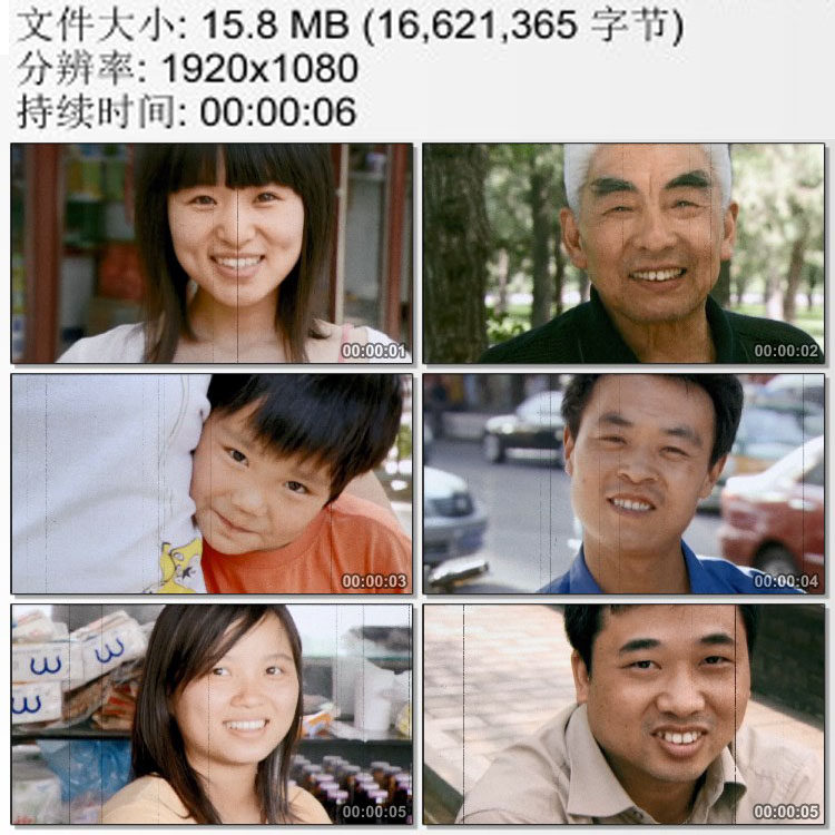 普通人的笑脸一组视频 喜笑颜开 高兴快乐 高清实拍视频素材