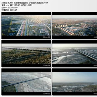 新疆喀什麦盖提县 沙漠上的高速公路 高清实拍视频素材