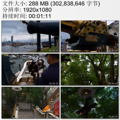 中国香港 铜锣湾 避风塘 怡和午炮 煤气灯街 高清视频素材