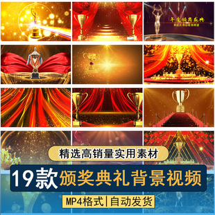 颁奖典礼企业年会表彰仪式奖杯颁发班级奖励 舞台LED背景视频素材