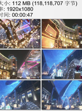 北京世贸天阶城市夜景 节日彩灯 都市霓虹 高清实拍视频素材1080