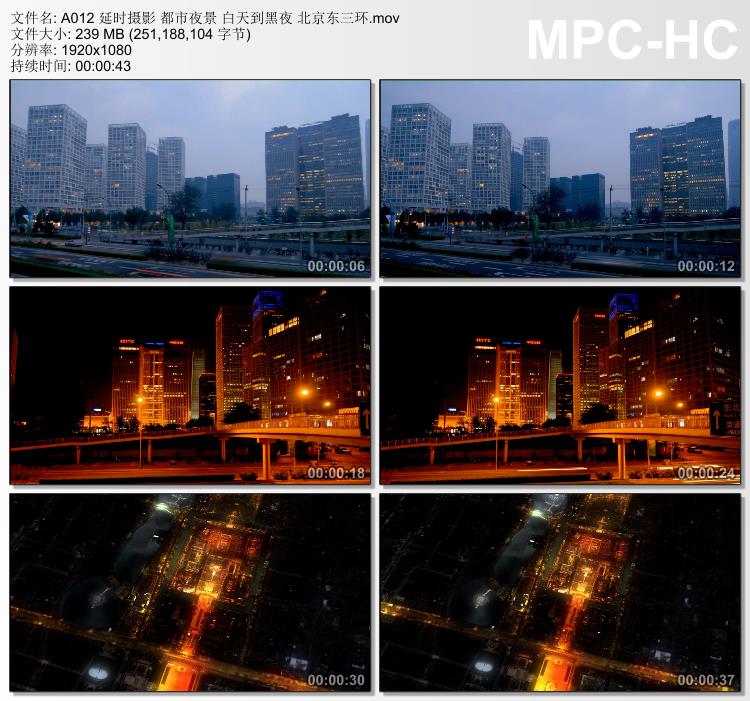 延时摄影北京宣传片都市夜景白天到黑夜北京东三环 高清视频素材