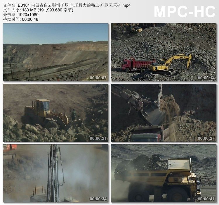 内蒙古白云鄂博矿场 稀土矿露天采矿 高清视频素材