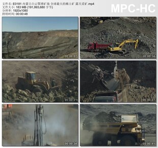 内蒙古白云鄂博矿场 稀土矿露天采矿 高清视频素材