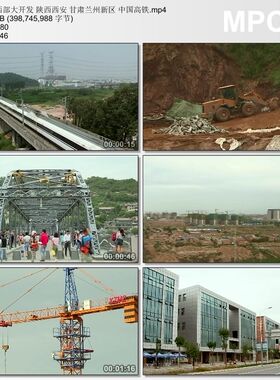 西部大开发 陕西西安 甘肃兰州新区 中国高铁 高清实拍视频素材