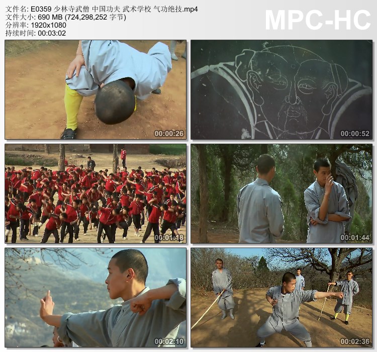 少林寺武僧中国功夫武术学校 气功绝技 实拍视频素材