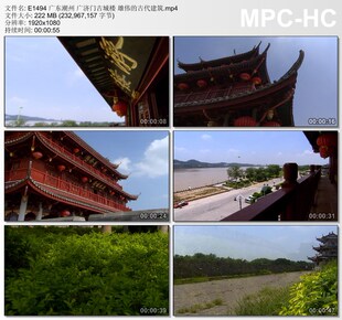 广东潮州广济门古城楼 雄伟的古代建筑 高清实拍视频素材