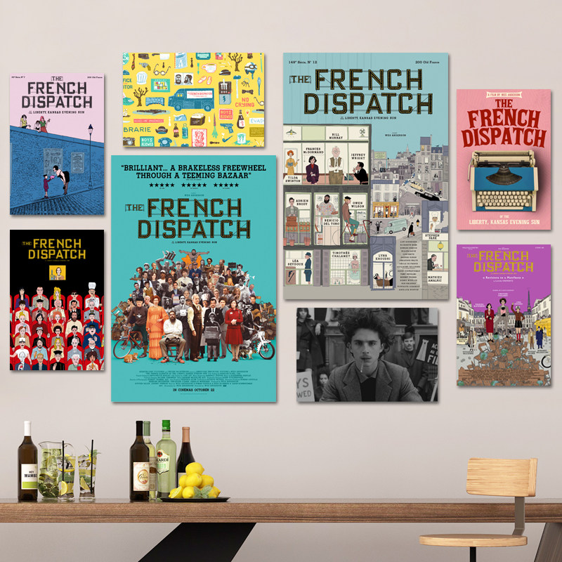 韦斯安德森电影法兰西特派海报贴画 罗南甜茶剧照片墙贴纸装饰画