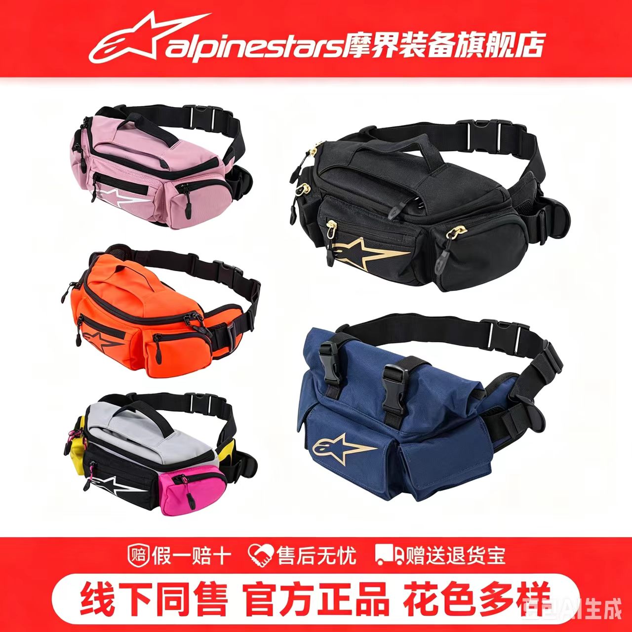【官方正品】a星机车腰包防雨摩托车骑行腰包四季公路防水收纳包