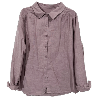 花概念宽松纯色长袖衬衫