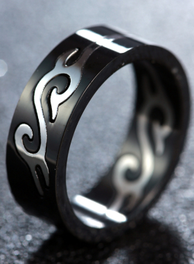 霸气龙纹戒指钛钢潮男单身学生