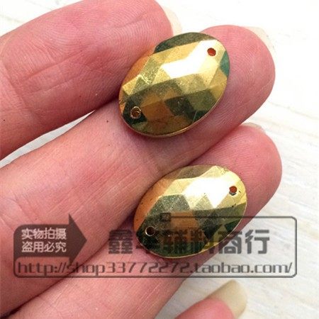 diy蛋形辅料10X14mm金色珠子