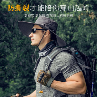 男士钓鱼帽子户外防晒登山防紫外线大帽檐遮全脸防水速干遮阳透气