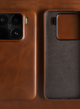 油蜡纹真皮适用小米15Ultra手机壳新款17ProMax高级商务简约个性小众小米14软皮质小牛皮13T全包防摔13保护套