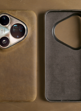 真皮疯马皮适用华为Pura80Ultra手机壳新款Pura70Pro高级商务简约个性小众70Pro+软皮质小牛皮全包防摔保护套