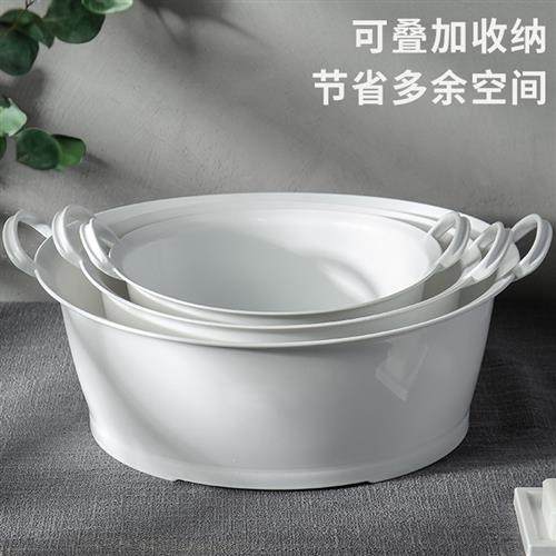 洗衣盆子特大号家用洗脸盆婴儿洗澡盆脚盆加厚洗菜盆塑料双耳盆厚