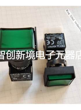 DECA开关ADA16S6-MT2/ADA16-F长方形自复位绿色带灯24V按钮开关