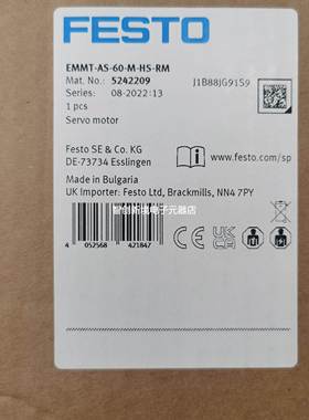 FESTO EMMT-AS-60-M-HS-RM 5242209 费斯托伺服电机 全新原装正品
