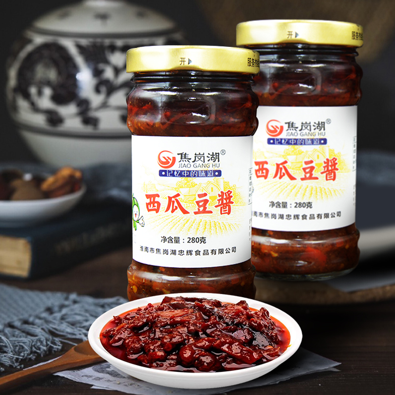 安徽西瓜酱豆子阜阳特产牛肉酱黄豆瓣酱夹馍凉拌菜调味香辣牛肉味