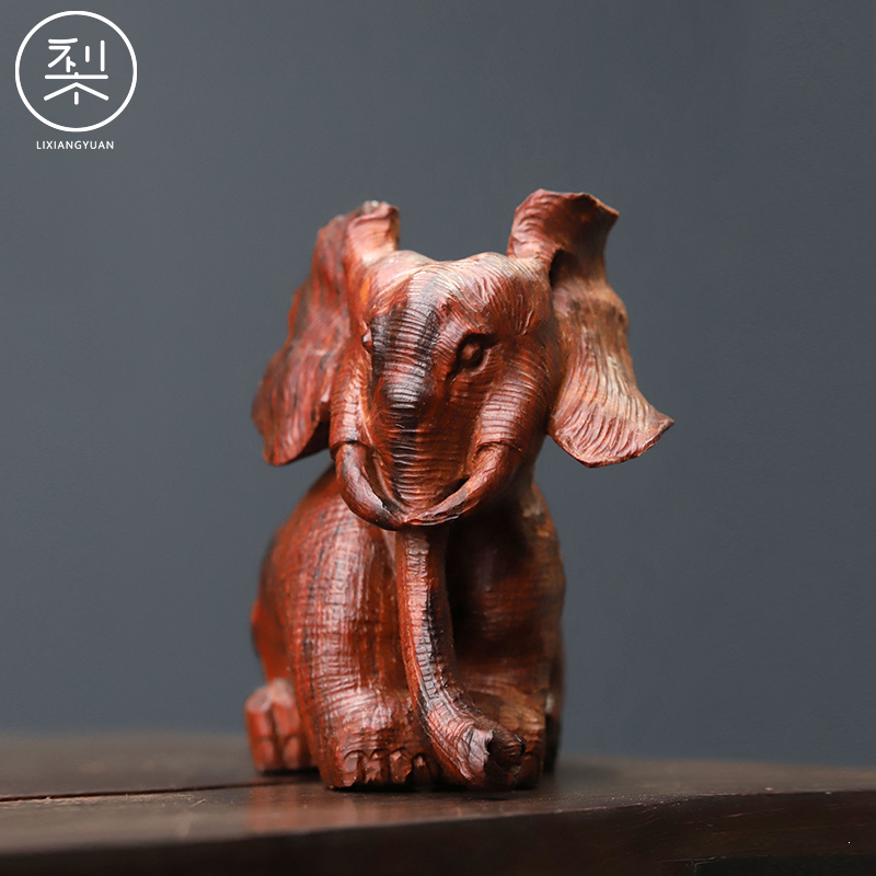 梨香院 大象小摆件 印度小叶紫檀木雕工艺品手工雕刻小件古风中式