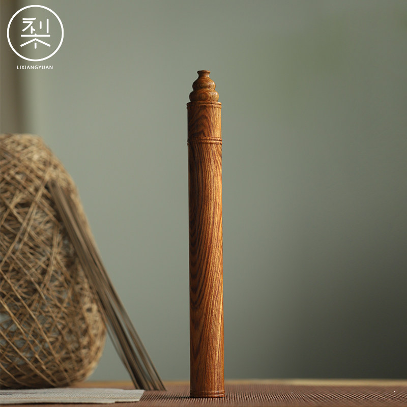 海南黄花梨香筒储香老料满纹