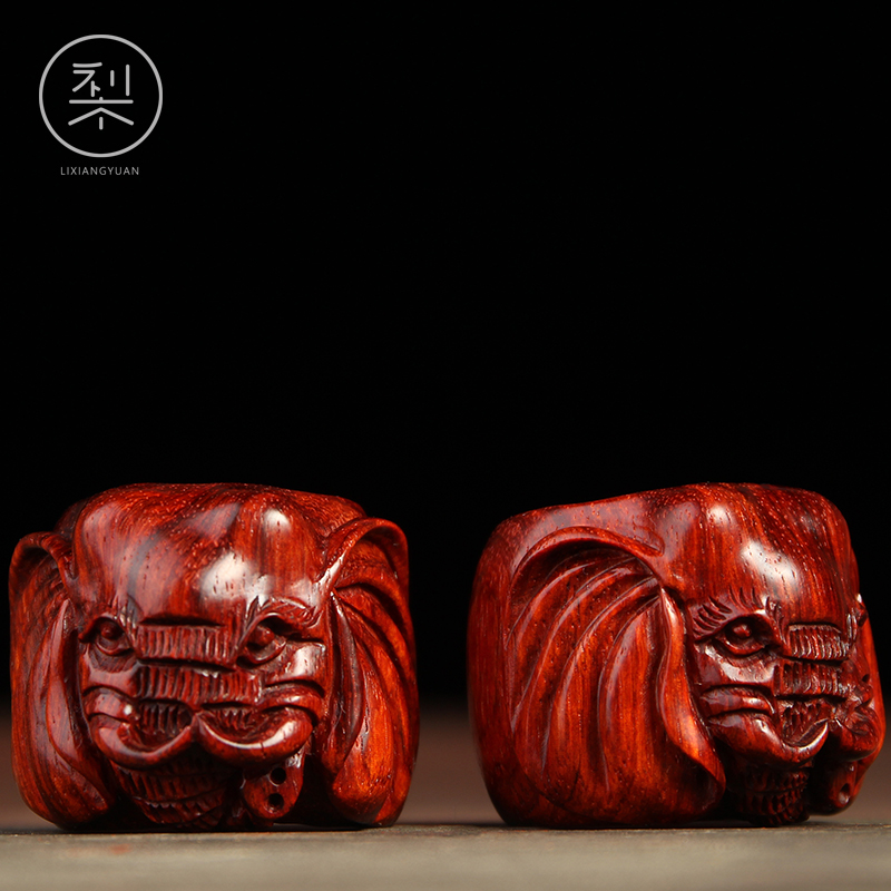 梨香院 印度小叶紫檀木 大象扳指 文玩扳指男 吉祥如意木质老扳指