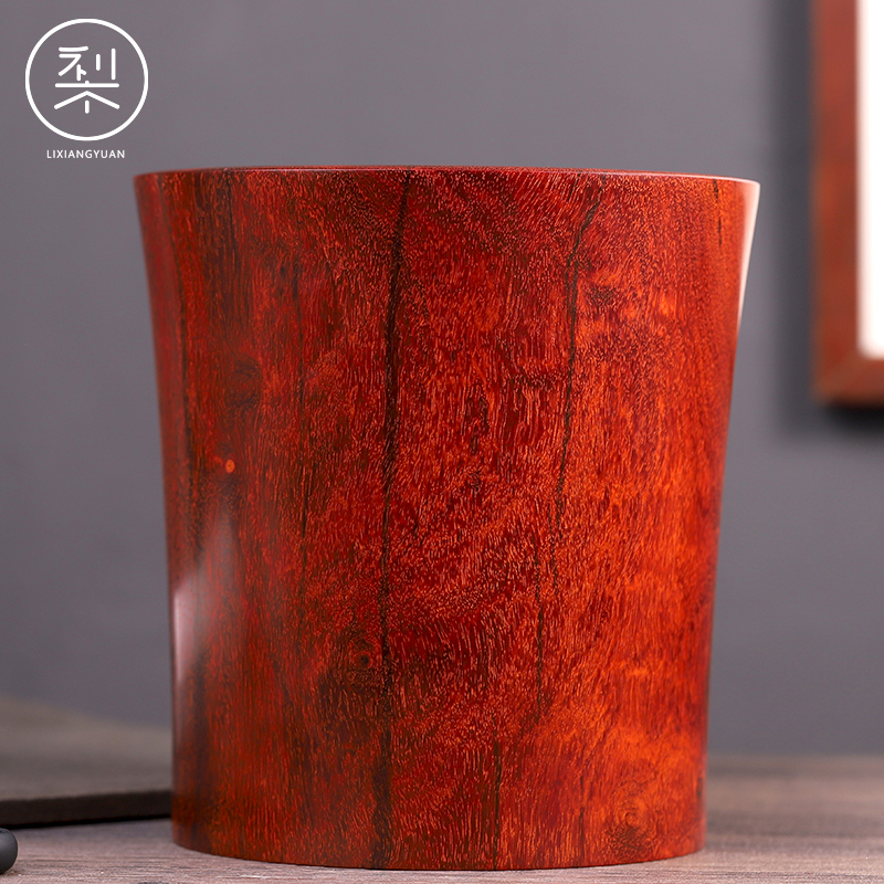 梨香院 大笔筒摆件 印度小叶紫檀木超大号大口径毛笔笔筒书房文房