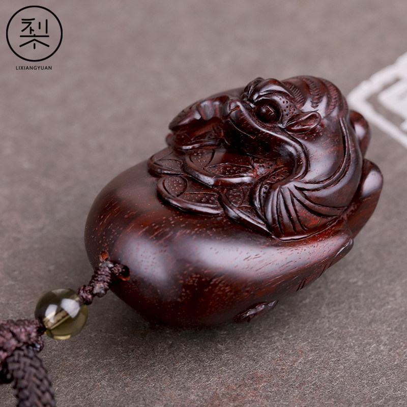 梨香院 蝙蝠佛手手把件 印度小叶紫檀木手工雕刻木雕小件把玩物件