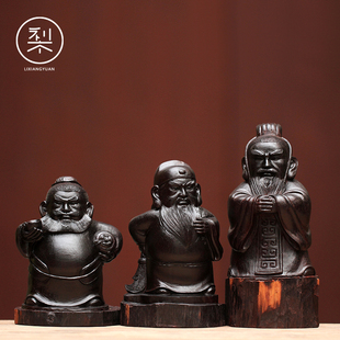 梨香院 刘关张人物摆件 印度小叶紫檀木雕工艺品家用客厅关公刘备