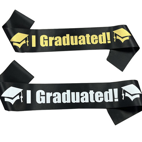 欧美时尚毕业肩带礼仪带 I GRADUATED丝带 毕业派对graduated腰带