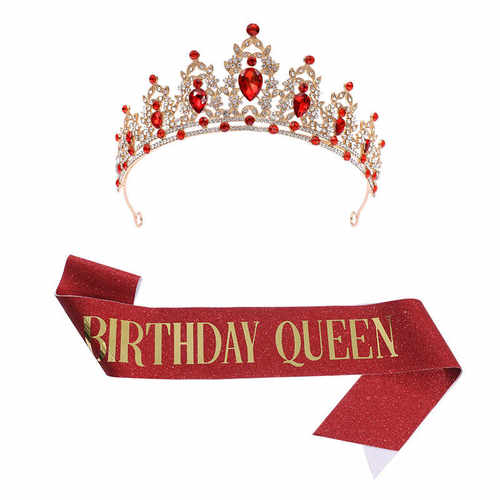 生日派对装饰品皇冠头饰成人女王birthday queen发箍网红拍照道具