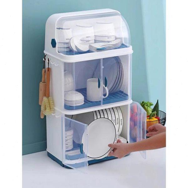 婴儿辅食餐具收纳柜沥水收纳盒碗筷奶架双层防尘带盖晾干架,收纳整理,暖气片置物架,淘宝优惠券,粉丝福利购,淘宝优惠卷