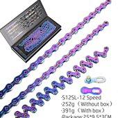 116L SUMC山地公路自行车链条全镂空超轻9 12速彩色 126L