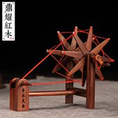 国风田园微型平板车独轮车纺车水车石臼明清博物馆展览模型摆件