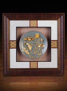 鹭艺轩漆线雕年年有余装饰画挂件鱼摆件客厅装饰品乔迁开业礼品