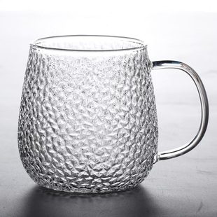 38家用0玻璃杯茶杯l玻璃杯子耐热 纹锤水杯m
