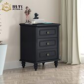黑卧室床边柜时尚 50CM简欧经典 轻奢收纳柜 全实木床头30