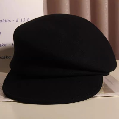 日系短檐羊毛呢马术帽鸭舌帽