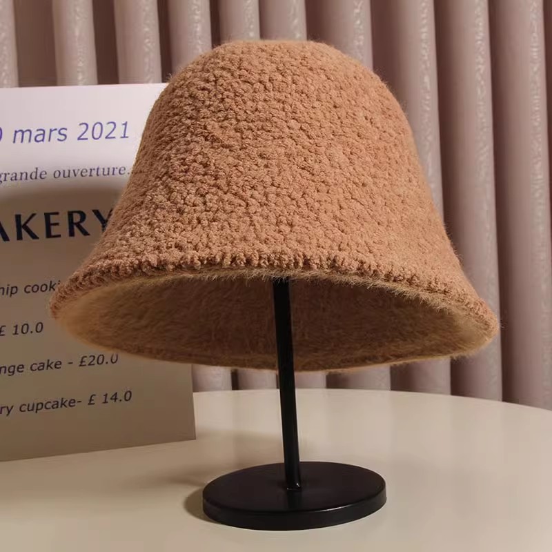 新款羊羔毛韩版百搭复古帽子