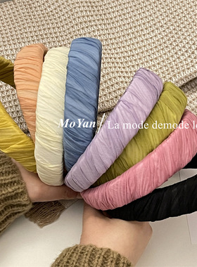 气质发箍2023年新网红褶皱香芋紫百搭外出头箍甜美洗脸压发高级感