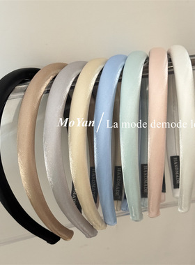 韩版珠光布艺海绵细发箍女2024夏新款高级感颅顶头箍外出百搭发卡