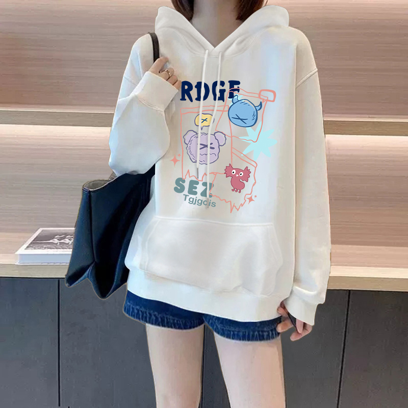 白色宽松卫衣女秋冬款加厚2025年新款爆款外套时尚洋派流行上衣服